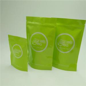 China Stand Up Plastic Zipper Bags Bright Colors Customized Thickness For Tea on sale