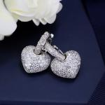Fashion Crystal CZ Heart Shape Eearring high quality sparking bling Heart Shape