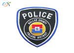 Professional Police Embroidered Patch Polyester Background Fabric With Merrowed
