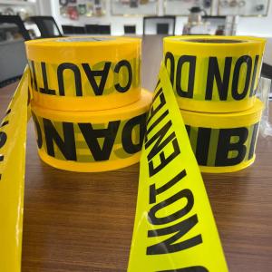 Wholesale PE Warning Tape CAUTION Traffic Safety Yellow Background Black Lettering Printed Non Adhesive Label Warning Isolation from china suppliers