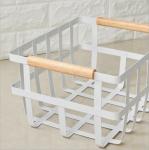White Rectangular Wire Baskets With Handles Eco Iron Storage Basket