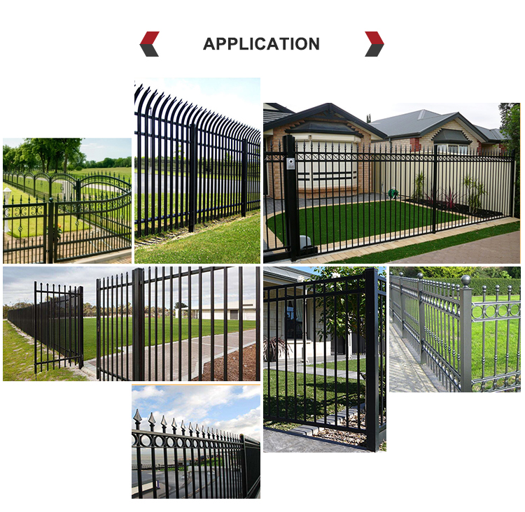 2100mm*2400mm Tubular Picket Fence Heat Treated