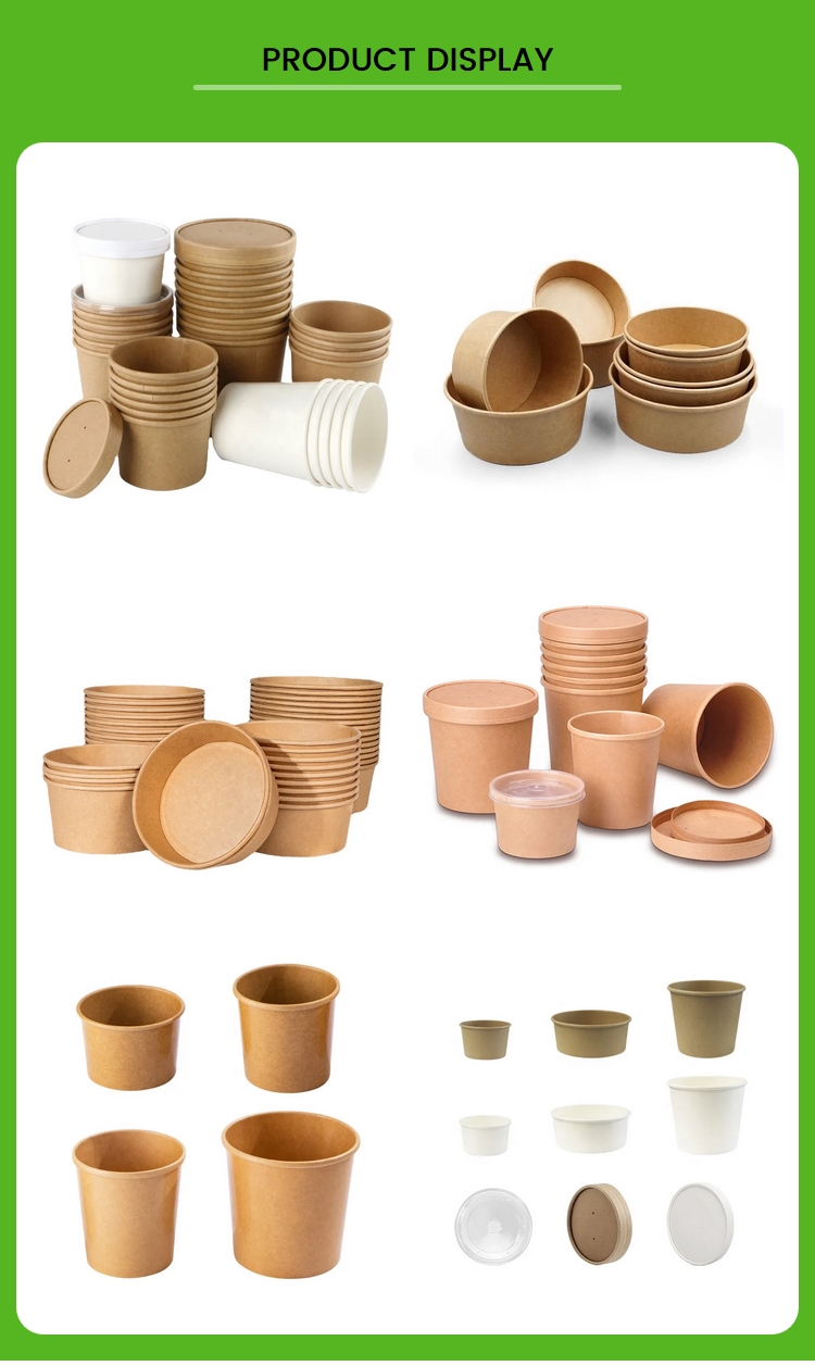 Disposable Takeaway Paper Cup Bowl Packaging Custom Printed