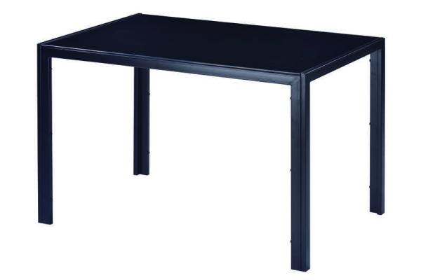 220Ibs capacity Simple Dining Room Table Black Tempered Glass Dining Table H4