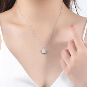 Wholesale 925 Sterling Women Necklaces Silver Daisy Necklace Cubic Zircon Cross from china suppliers