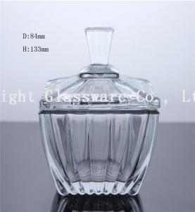 Wholesale high white glass square fruit plate, glass candy container with lid from china suppliers