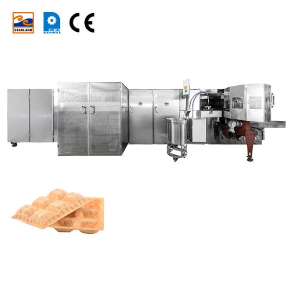 PLC Stainless Steel Waffle Basket Maker Waffle Biscuit Production Line With One