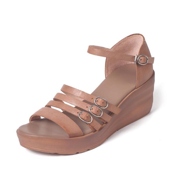 HZM020 Sandals, Women'S Leather Slope With Women'S Sandals, Casual All-Match