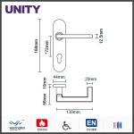 Stainless Steel Fire Door Lever Handle EN1906 and EN1634 Satin Finish