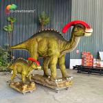 Customized Animatronic Dinosaurs Simulation Parasaurolophus With Baby For