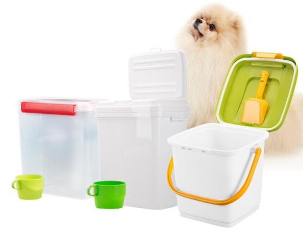 Food grade square Plastic Bucket 20 liter with lid, dog food plastic container,