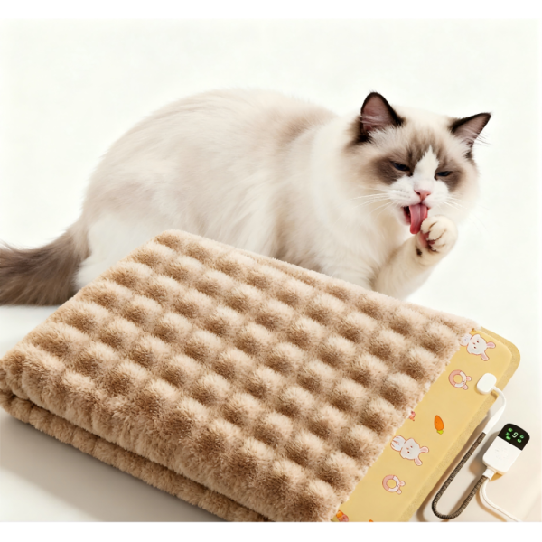 Safe Smart Pet Heating Blanket with Temperature Control Removable Washable Soft for Cats