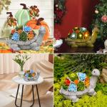 Succulent 7 LED Lights Solar Garden Outdoor Statues Turtle for Patio Balcony