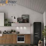Customized Color Island Sink Base Cabinet with Modern PANEL Wood Style Kitchen