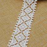 3.5cm Polyester White Embroidered Lace Trim For Garment