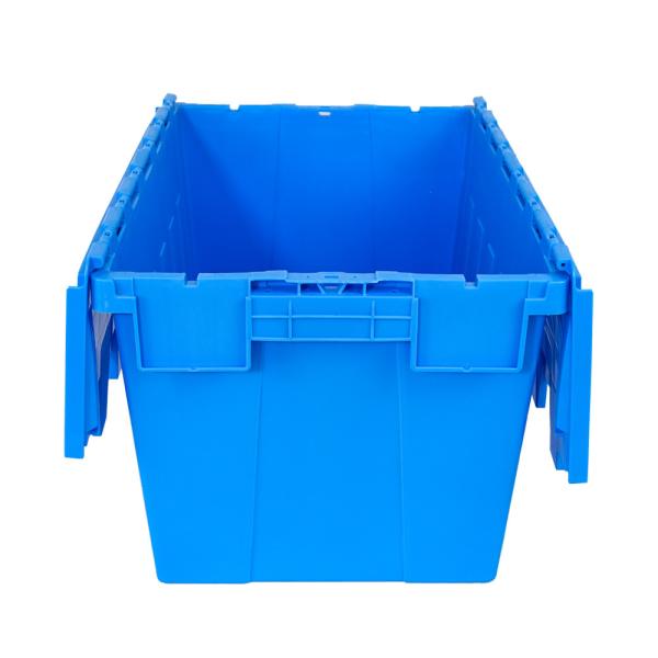 Customized Logo Moving Crate 710x575x485mm Nestable Storage Box with Attached