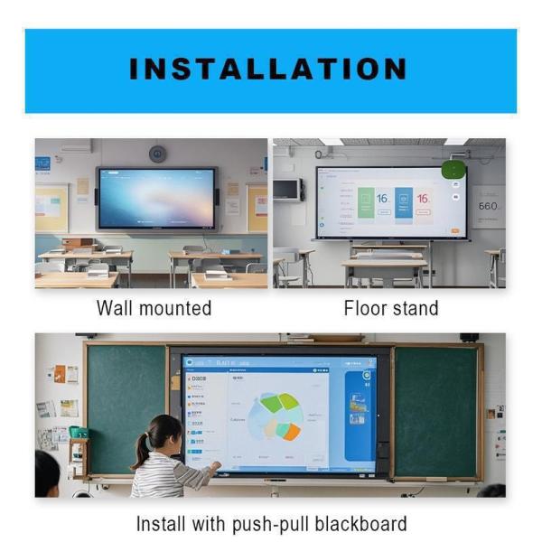 86 Inch Interactive Whiteboard with IR Multi Touch Screen 40 Points and Android 13.0 for Smart Board Collaboration