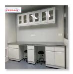 Versatile lab island bench with customizable storage configurations