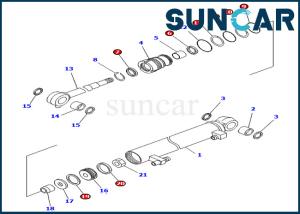 Wholesale Excavator Sealing Kit 707-98-03030 7079803030 PC02-1 Komatsu Boom Cylinder Seal Repair Kits from china suppliers