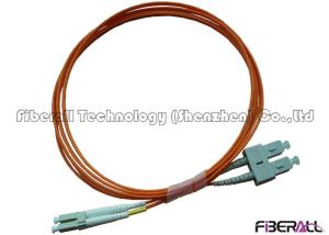 China Multimode LC To SC Duplex Fiber Optical Jumper Low Insertion Loss Patch Cord on sale