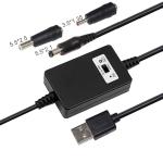 USB A Male to DC5.5*2.1mm Voltage Step Up Cable 5V to 9V/12V Converter for Power