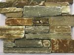 Brown And Yellow Cultured Stone Panels With Cement Backed / Concrete Backed