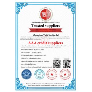 changzhou yushi net co., ltd Certifications