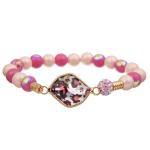 Leopard Print Crystal Beads Stretchy Bracelet Stackable Handmade Gift