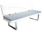 PVC Uphostered Living Room Sofa Bench Set With Removeable Fabric Cushion