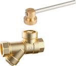 1203 One way Magnetic Lockable Brass Ball Valve with Stainless Steel Strainer