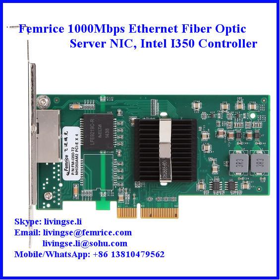 10/100/1000Mbps Dual Port RJ-45 Copper Cable Ethernet Server Adapter, Intel I350