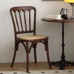 Brown Wooden Stackable Dining Chair for Rattan Wedding Ceremonies