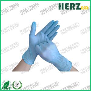 Wholesale Powder Free Blue Nitrile Disposable Gloves , Finger Dotted ESD Safe Nitrile Gloves from china suppliers