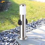 Stainless Steel Outdoor Garden Electrical Power Sockets Outlet LED Post Light