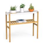 American Style 2 Tier Tall Corner Bamboo Plant Stand Ideal for Garden and Office