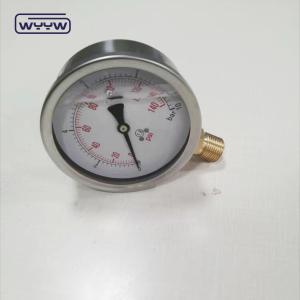 Wholesale Hydraulic Liquid Glycerin Filled Bar 100mm Bottom 3/8&quot;BSP 1/2&quot;G Pressure Gauges EN837-1 from china suppliers