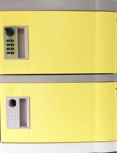 Wholesale ABS Material Keyless Security Lockers , 8 Tier Lockers Yellow Door For Factory from china suppliers
