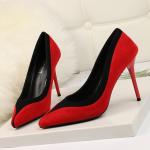 ZM004 9628-13 New Style Wedding Shoes Pointed Toe Shallow Mouth Color Matching