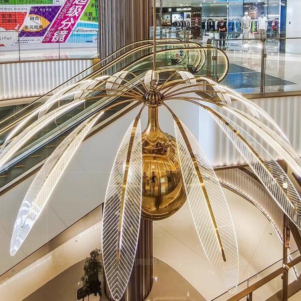 Customized Modern Large Marble Pendant Light Nordic Design Brass Metal Dining