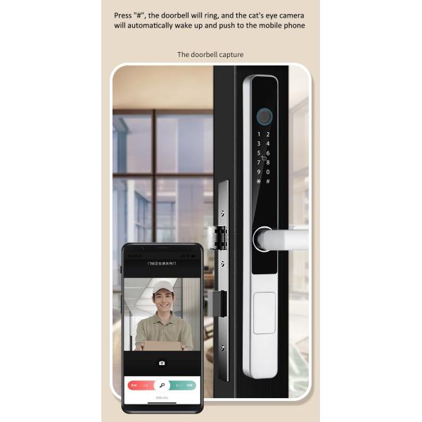 Qleung S608 Waterproof TTlock Tuya Smart Key Digital Locks Fingerprint Aluminum Electric Sliding Glass Door Home