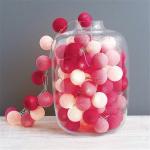 LED Cotton Balls Fairy Lights Battery Operated Wool Balls String Light Variable