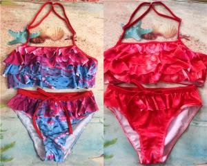 Wholesale Baby Girl Swimsuit Ruffle Tankini Bikini 2 Piece Swimwear Bikini from china suppliers