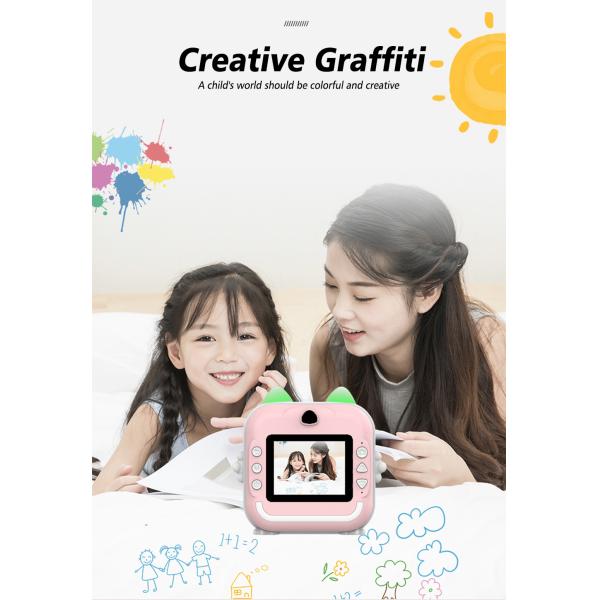 2.4inch IPS Screen Child Camera with Thermal Printer Instantly Print Photos and Record Videos