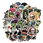 Cartoon Skull Mixed PVC Graffiti Cool Stickers Waterproof Custom Size Fashion