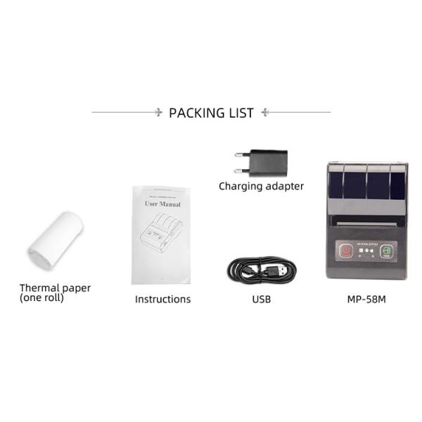 58mm Portable Thermal Receipt Printer Mini Wireless For Ticket Machine At Affordable