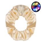 Durable Brown Stretchy Hair Ties Pack Ring Girls LED Luminous Satin Colorful