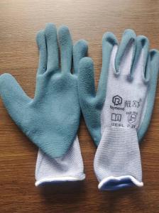 Wholesale 15 Gauge Flex Latex Coated Gloves Blue Nylon Spandex Liner Latex Work Gloves from china suppliers
