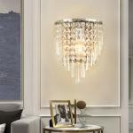 Modern Led Crystal Wall Lamp Tricolor Light Bedside Lamp silver wall light(WH-OR
