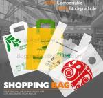 100% Compostable Shopper, Biodegradable handle handy Carrier Eco Bio starch