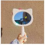 High Grade Shining Rhinestone Handhold Mirror for Girl Makeup in Morden Design